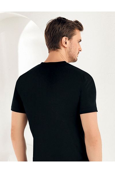 Şahinler Men's Black 6-Piece Pack 100% Cotton Undershirt Me011