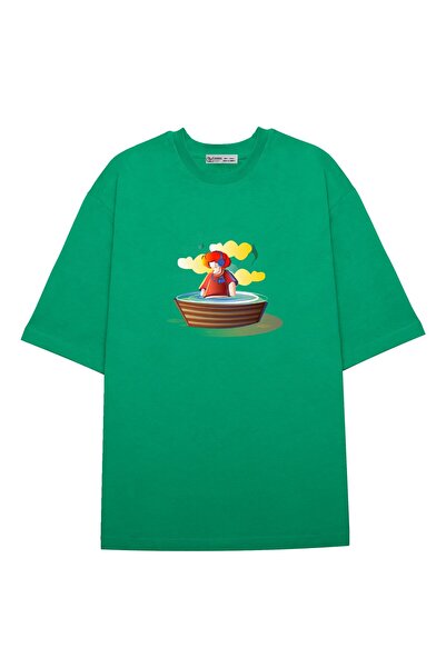 GreenMint مقاس كبير للجنسين على شكل قارب يستمع إلى الموسيقى_OE1048