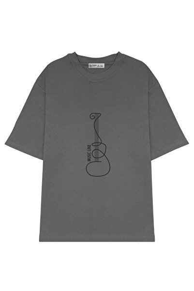 GreenMint خط موسيقى كبير الحجم للجنسين (أسود)_OE1531