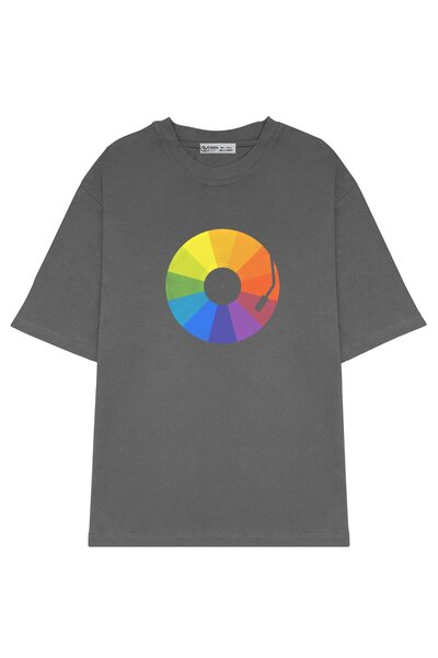 GreenMint تي شيرت للجنسين بموسيقى كبيرة الحجم Spectrum_OE1618