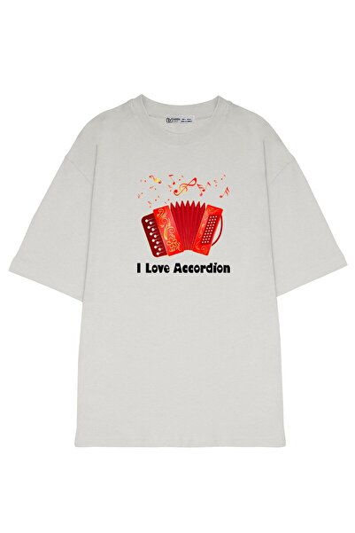 GreenMint للجنسين كبير الحجم أنا أحب أكورديون Music_OE1269