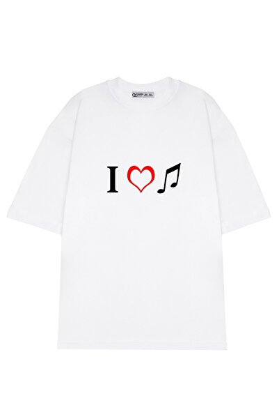 GreenMint للجنسين كبير الحجم أنا أحب الموسيقى_OE1277