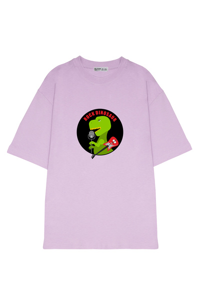 GreenMint شعار ديناصور روك كبير الحجم للجنسين.شعار لمحبي موسيقى الروك القديمة...