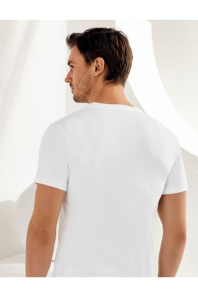 Şahinler Men's White 6-Piece Pack 100% Cotton Undershirt Me008