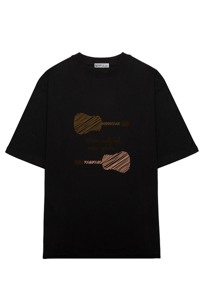 GreenMint جيتار كبير الحجم للجنسين مع اقتباس مشهور.حيث يكسر الكلمات، خطابات ا...