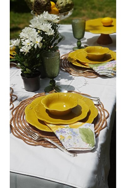 Soframore Fiore 4 Adet Seramik Pasta Tabak Seti 21 cm