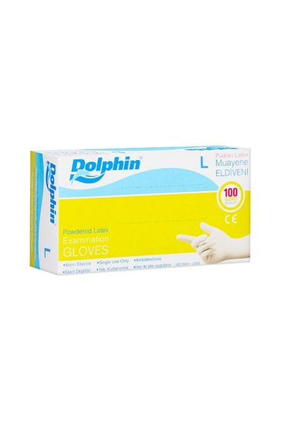 Dolphin 24-pack dolphin powdered gloves large 100-pack