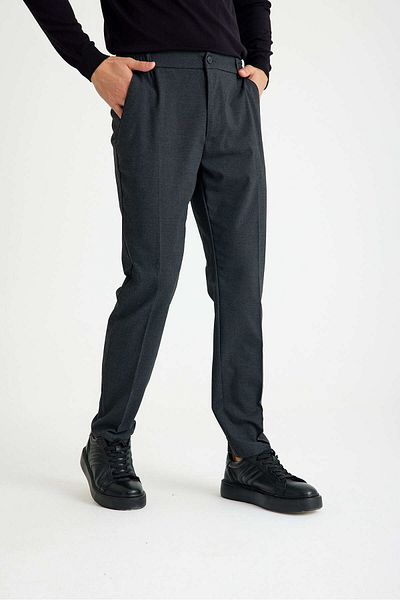 Just Like You Men's Slim Fit Anthracite Trousers - Side Pocket