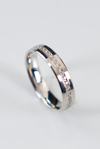 Genel Markalar 4mm Taşlı Kesme Gümüş Alyans , Nişan Yüzüğü , El İşi Alyans , 925 Ayar Gümüş Alyans