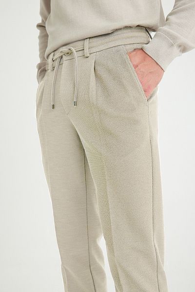 Just Like You Beige Men's Jogger Pants - Regular Fit and Elastic Waist