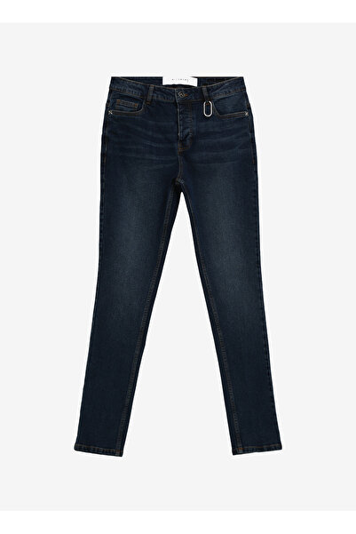 John Richmond Normal Bel Normal Paça Slim Fit Lacivert Erkek Denim Pantolon UMA23127JE