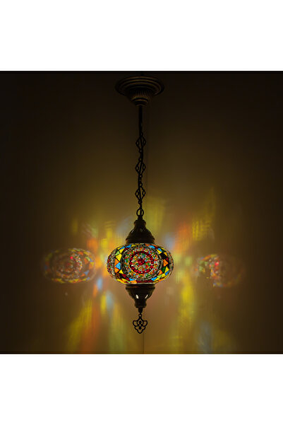 mosland home Otantik Mozaik Lamba Balkon İçin Tekli Renkli Avize