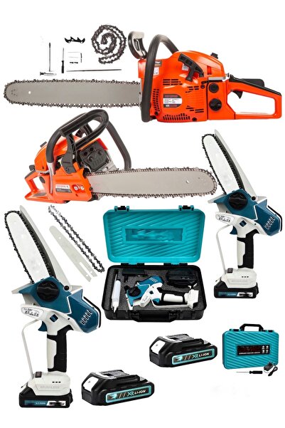 DYNAMİC MAX 2'li Set 9 HP Benzinli Odun Ağaç Hızar Motoru 598Vf Otomatik Yağl...