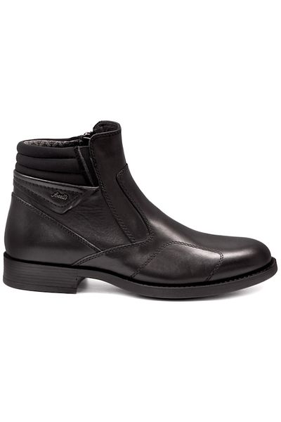 Forelli MOTTO-G 31664 Black Skin Leather Men's Boots with Bone Protrusion Feature