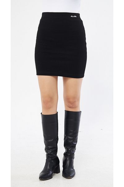 DryMod Fustă mini tricotaj cu talie înaltă - Design imprimat