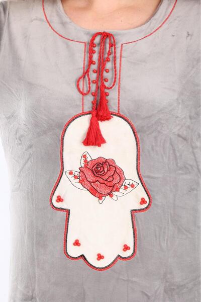 mervemoda Жіноча сіра оксамитова сукня