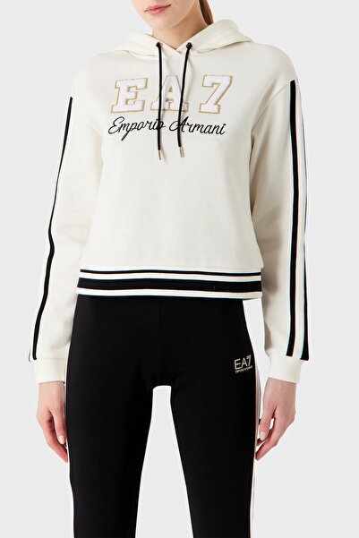 EA7 Kısa Kesimli Kapüşonlu Pamuklu Regular Fit Sweat SWEAT 6RTM34 TJPZZ 1130