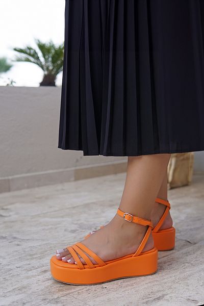 LAMİNTA Dámské sandály Vespera Orange Stripe Detailed