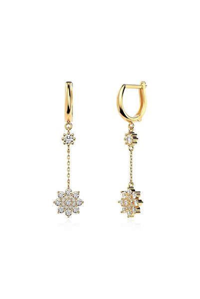 İNDİGO TAKI Çiçek Tohumu Altın Kaplama Gümüş Küpe