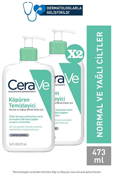 CeraVe Foaming Cleanser Normal & Yağlıya Dönük Ciltler Için 473 ml 2 Adet