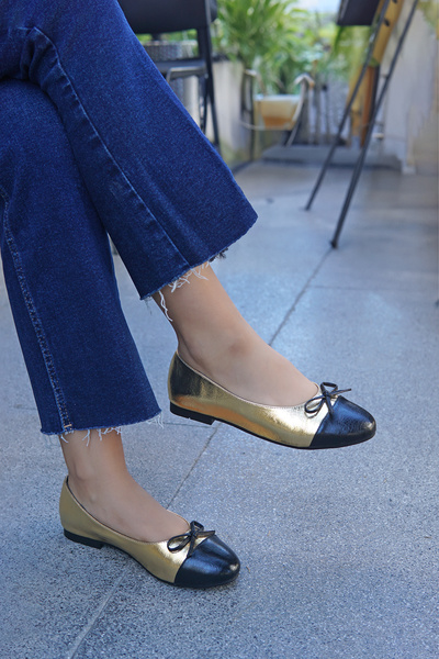 LAMİNTA Balerini de damă Teresa Gold Bow