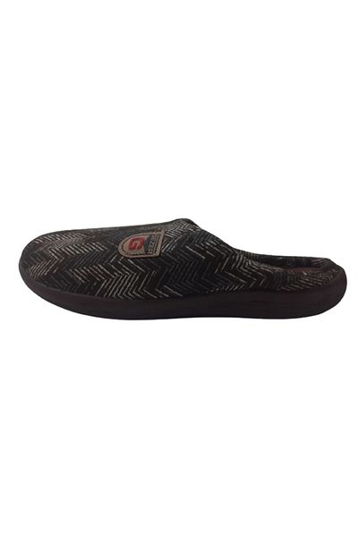 GEZER Παντόφλες εσωτερικού χώρου Unisex με καφέ ρίγες