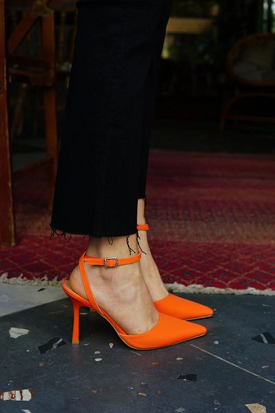 LAMİNTA Orange Sirius - Pantofi cu toc pentru femei cu curea la gleznă