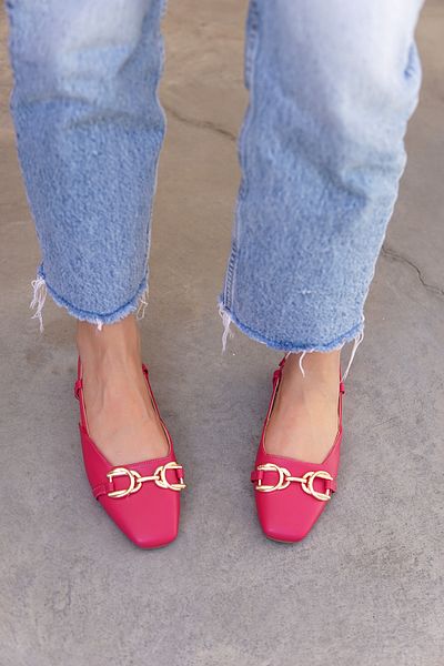 LAMİNTA Balerini de damă Caro Fuchsia Gold Cataramă