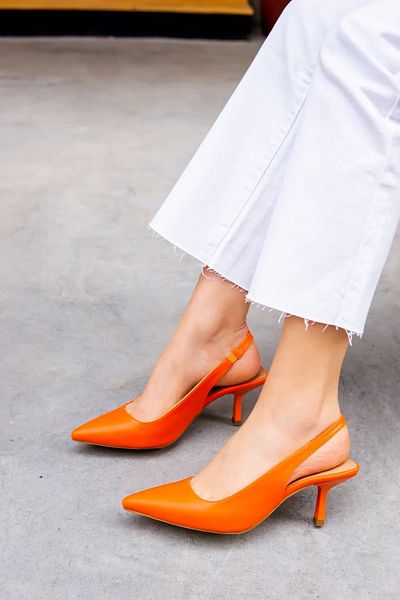 LAMİNTA Pantofi cu toc pentru femei Sandra Orange