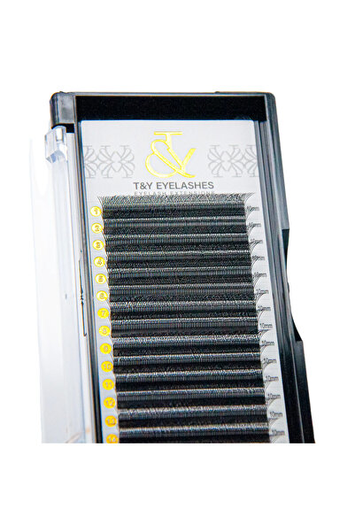 T&Y EYELASH İpek Kirpik , W 6P CC Kıvrım , 0.07 Kalınlık , 10 mm , T&Y , 16 Sıra