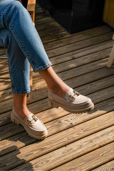 LAMİNTA Mocasini Mocasini Sefo Beige Trocley pentru dama
