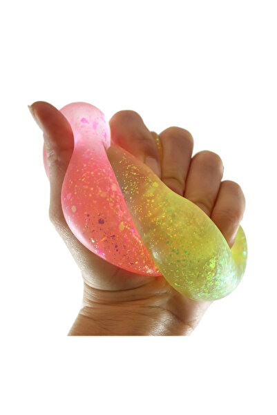 Reflect Your Style 3 Adet 3 Renk Squishy Ball Esnek Simli Oyun Hamuru Sıkma Topu El Hareket Kuvvet Oyuncak Şaka Malzeme