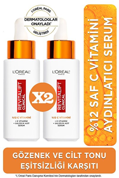 L'Oreal Paris Revitalift Clinical %12 Saf C Vitamini Aydınlatıcı Serum 30 ml 2 Adet