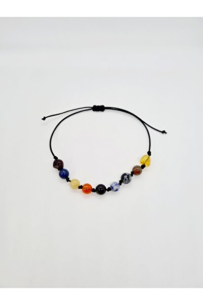 Doğal Taş Dünyası Sertifikalı Erkek Öğrenci Bileklik Lapis Kehribar Sodalit K...