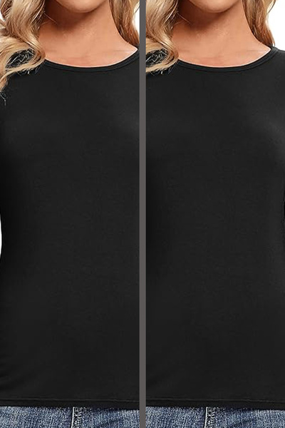 IRK Markacity m Rahat Basic Badi Bisiklet Yaka Penye Kadın 2 Adet Siyah Badi