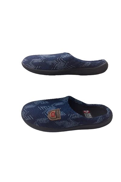 GEZER Παντόφλες εσωτερικού χώρου Unisex Navy Blue με μοτίβο