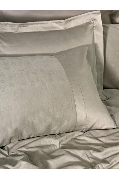 Cotton Box Demure Mink Satin Duvet Cover Set - Double Jacquard