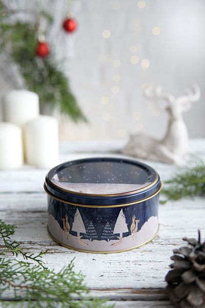 EVLE 3 Piece New Year Set, 15.8 X 15.8 X 8 Cm, Ø14 X 7 Cm, Ø31.5 Cm Tray, Night Deer Erb576t