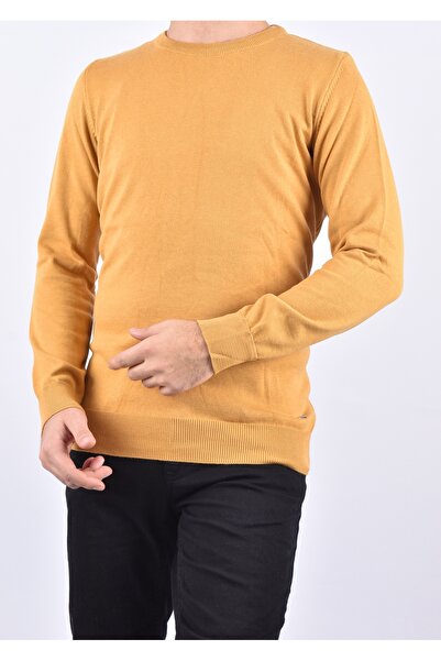 Raymons R22920 سترة تريكو برقبة دائرية / خردل / L