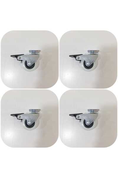 ARON (4 ADET) 254 Tekerlek Frenli Mobilya Sehpa Komidin Büro Ofis Tekerleği 50*20 7cm Yükseklik