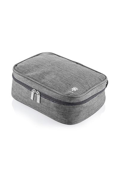LivX Zippered Waterproof Cable Organizer Electronic Accessory Bag with Neck Strap Gray Srf10-01