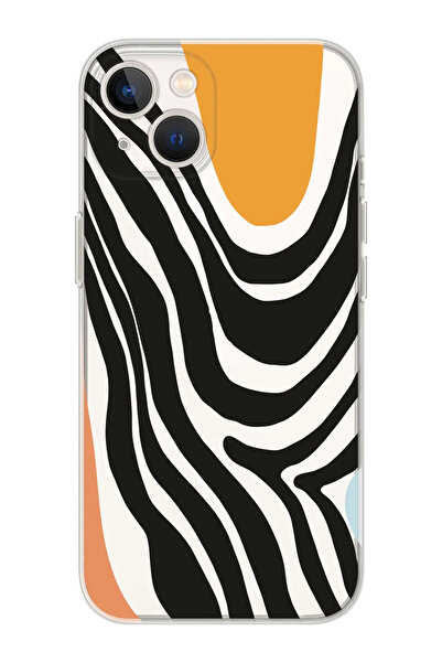 shoptocase Iphone 13 Şeffaf Zebra Art Desenli Telefon Kılıfı