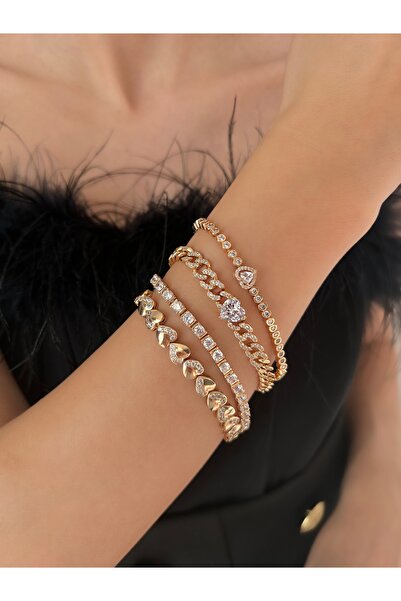 İNN JEWELLERY Xuping Bileklik Kararmaz Antialerjik Rosegold (Tek) Kalp Figürl...