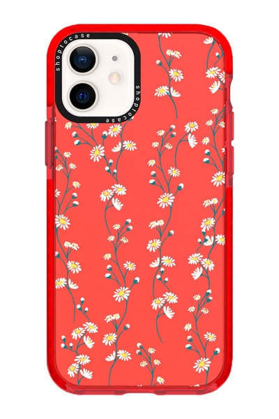 shoptocase Iphone 11 Uyumlu Kırmızı Impact Papatya Sarmaşığı Tasarımlı Telefo...