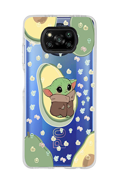 Magic Ring Poco X3 Pro Uyumlu Baby Yoda Desenli Şeffaf Telefon Kılıfı
