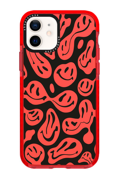 shoptocase Iphone 11 Uyumlu Kırmızı Impact Gülen Yüzler Tasarımlı Telefon Kılıfı