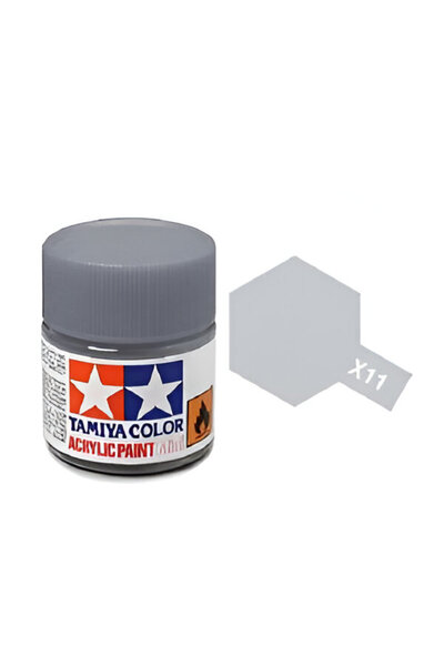 TAMIYA X-11 Chrome Silver Parlak Akrilik Boya (10 ML.), Hobi Boyama Malzemesi