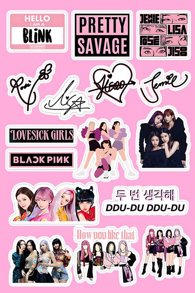 Namgo مجموعة ملصقات للكمبيوتر المحمول والكمبيوتر المحمول Blackpink مكونة من 16 قطعة