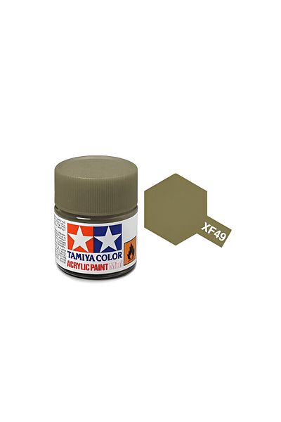 TAMIYA Xf-49 Khaki Matte Acrylic Paint (10 Ml. ), Hobby Painting Material