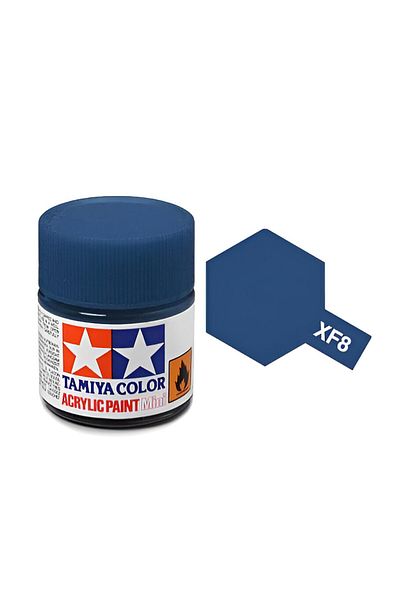 TAMIYA Xf-8 Flat Blue Matte Acrylic Paint (10 Ml. ), Hobby Painting Material